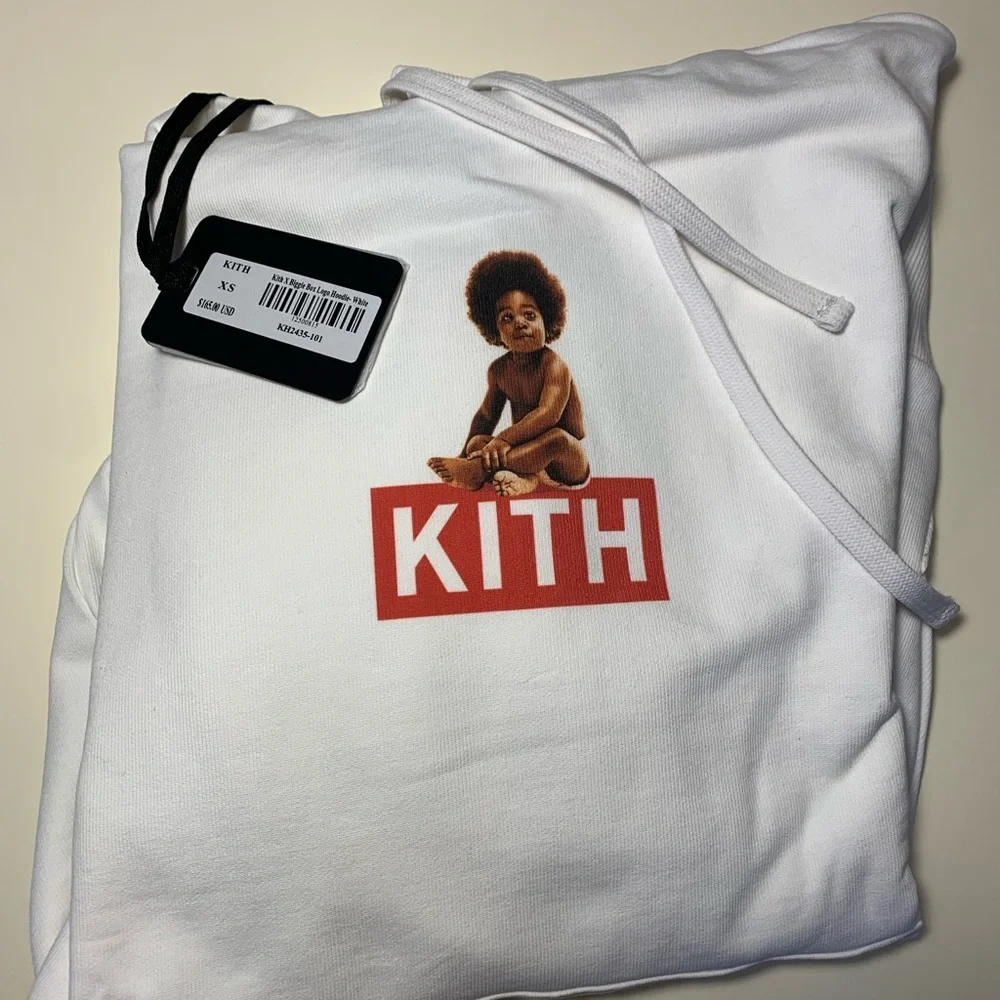 Kith X Biggie Box Logo Hoodie XS White Sweatshirt - Picture 6 of 11